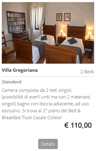 Bed and Breakfast Villa Gregoriana pernotta al B&B bed breakfast a Villa Gregoriana Tivoli Roma