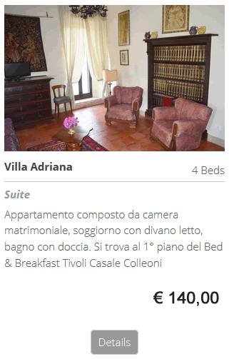 Bed and Breakfast Villa Adriana, pernotta al b&b bed breakfast a Villa Adriana Tivoli Roma